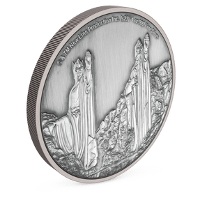 THE LORD OF THE RINGS™ – Argonath 1oz Silver Coin with Milled Edge Finish.