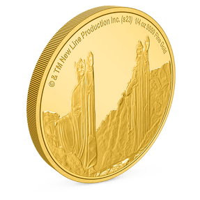 THE LORD OF THE RINGS™ – Argonath 1/4oz Gold Coin with Milled Edge Finish.