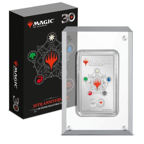 Magic: the Gathering 30th Anniversary 1oz Silver Coin with Perspex Holder and Branded Outer Box.