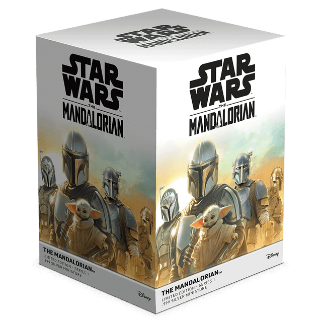 The Mandalorian™ – Series 1 150g Silver Miniature Custom Box Housing Featuring Branded Imagery.