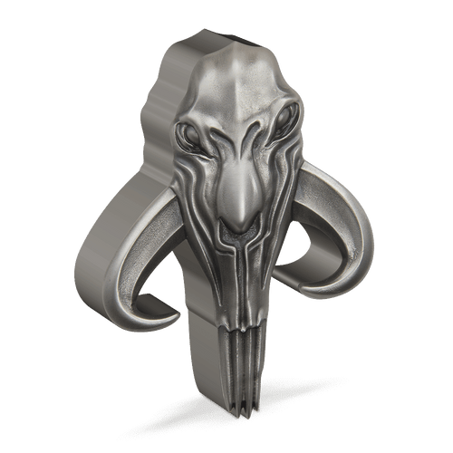 This exquisite 5oz pure silver coin pays homage to the traditional symbol of Mandalorian iconography. Uniquely shaped and engraved coin resembles the Mythosaur skull as seen in Star Wars: The Mandalorian™. Only 499 available, worldwide! - New Zealand Mint