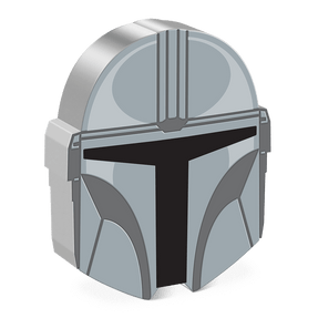 Honour the legacy of the sacred Mandalorian helmet with this enigmatic 1oz pure silver coin. Features the indomitable bounty hunter Din Djarin’s iconic helmet, as seen in the live-action series, along with engravings to capture the helmet's contours. - New Zealand Mint
