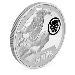 Marvel Black Panther 1oz Silver Coin with Milled Edge Finish.
