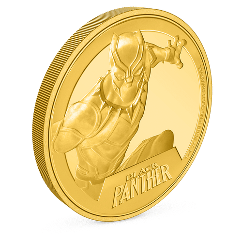 Marvel Black Panther 1/4oz Gold Coin with Milled Edge Finish.