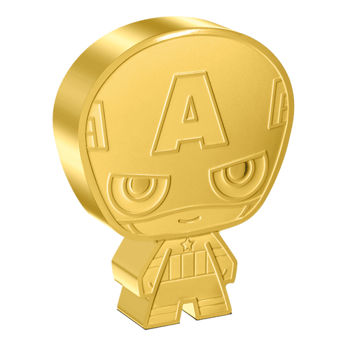 Premium Number! Marvel – Captain America 1oz Silver Chibi® Coin Gilded Version - Includes a 1 in 10 Chance to Win this Bonus!