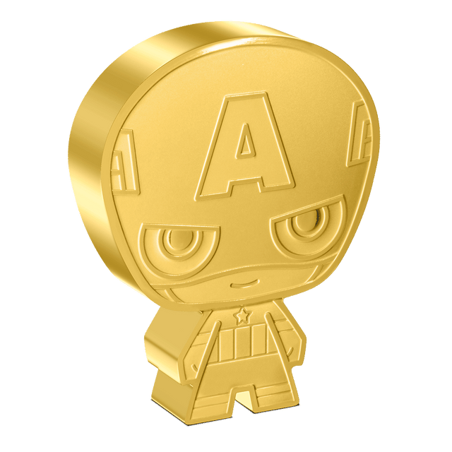 Marvel – Captain America 1oz Silver Chibi® Coin Gilded Version - Includes a 1 in 10 Chance to Win this Bonus!