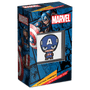 Marvel – Captain America 1oz Silver Chibi® Coin Featuring Custom Packaging with Display Window and Certificate of Authenticity Sticker.