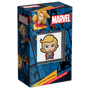 Marvel – Captain Marvel 1oz Silver Chibi® Coin Featuring Custom Packaging with Display Window and Certificate of Authenticity Sticker.