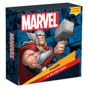 Marvel Thor™ 1oz Silver Coin Featuring Custom Book-style Display Box With Brand Imagery.