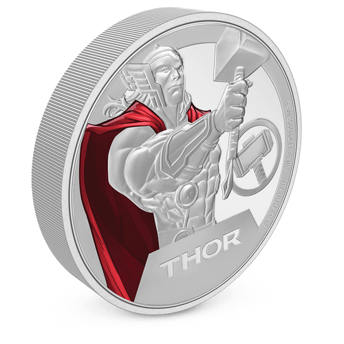 Marvel Thor™ 3oz Silver Coin with Milled Edge Finish.