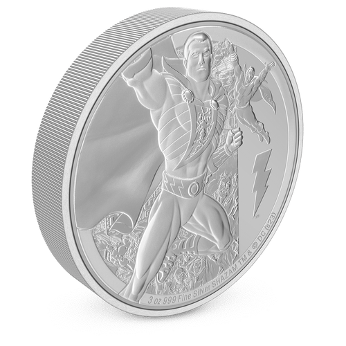 SHAZAM™ Classic 3oz Silver Coin with Milled Edge Finish.