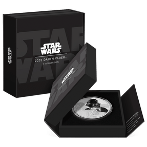 2023 Darth Vader™ 3oz Silver Coin Featuring with Custom Book-Style Packaging and Specifications. 