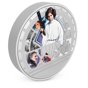 Star Wars™ Princess Leia™ 3oz Silver Coin with Milled Edge Finish.