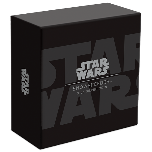 Star Wars™ Snowspeeder™ 3oz Silver Shaped Coin Featuring Custom-Designed Outer Box With Brand Imagery.