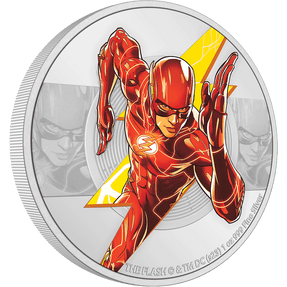 This unique movie memorabilia features a coloured image of THE FLASH™ as seen in the 2023 film of the same name. The design is enhanced by The Flash’s lightning bolt insignia, along with a frosted strip featuring close-up images of the speedster. - New Zealand Mint