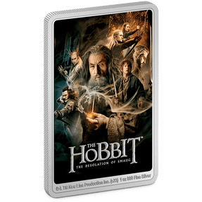 The epic Middle-earth adventure continues with The Hobbit: The Desolation of Smaug! The coloured image contrasts brilliantly with the film’s logo which has been left engraved and frosted. A mirrored border completes the design. Only 3,000 available! - New Zealand Mint