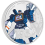 Transformers Decepticon spy, Soundwave, is here to gather secret information on this 1oz pure silver coin! The year 1984 and the Transformers logo have been engraved and frosted for contrast. The background features a mirror-finish. 3,000 available! - New Zealand Mint