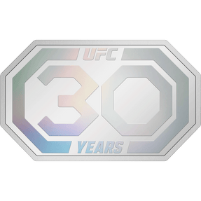 UFC® 30th Anniversary 1oz Silver Coin Flat View.