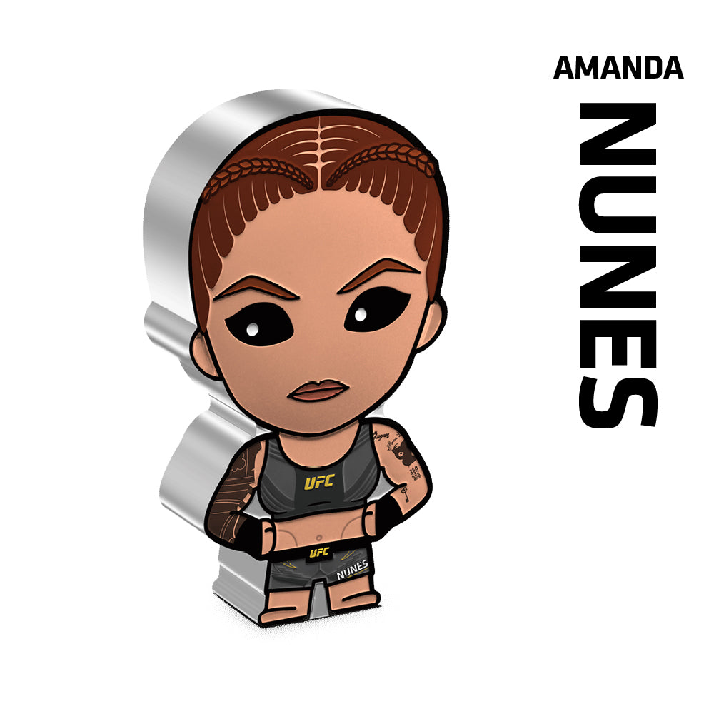 This Chibi® Coin features UFC® megastar Amanda Nunes! Made of 1oz pure silver, this unique memento is the perfect way to show your support for this talented champion. Sign up to get notified!