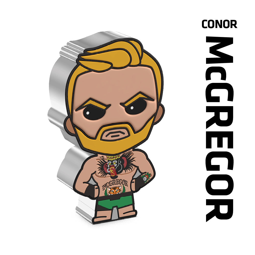 This Chibi® Coin features UFC® megastar Conor McGregor! Made of 1oz pure silver, this unique memento is the perfect way to show your support for this talented champion. Sign up to get notified!