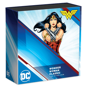 WONDER WOMAN™ Classic 1oz Silver Coin Featuring Custom Book-style Display Box With Brand Imagery.
