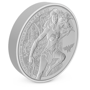 WONDER WOMAN™ Classic 3oz Silver Coin with Milled Edge Finish.