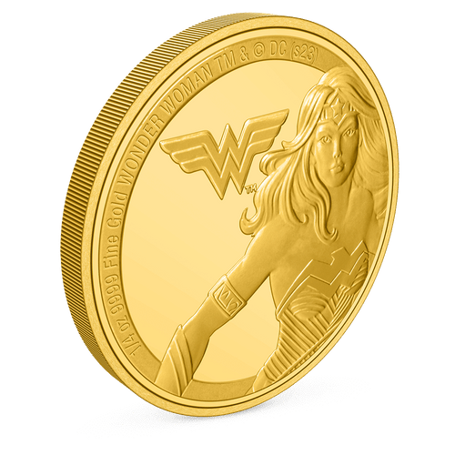 WONDER WOMAN™ Classic 1/4oz Gold Coin with Milled Edge Finish.