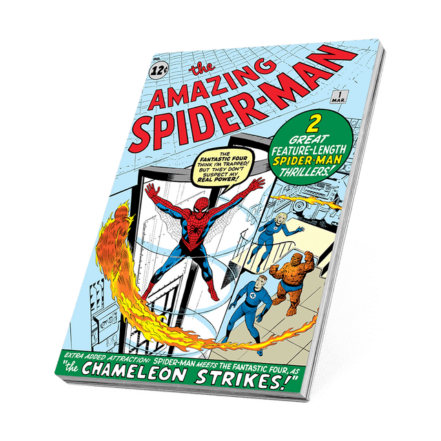 COMIX™ – Marvel The Amazing Spider-Man #1 1oz Silver Coin Featuring Spider-Man Trapped by the Fantastic Four - Labelled 12c.