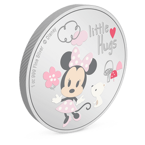 Disney Baby Little Hugs – Girl 1oz Silver Coin with Milled Edge Finish.