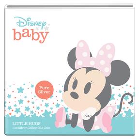 Disney Baby Little Hugs – Girl 1oz Silver Coin Featuring Custom Book-style Display Outer With Disney Imagery.