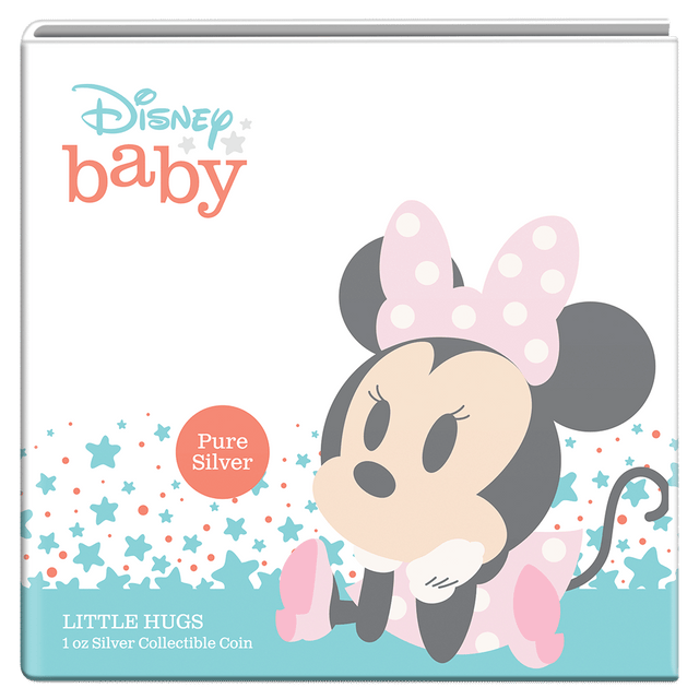 Disney Baby Little Hugs – Girl 1oz Silver Coin Featuring Custom Book-style Display Outer With Disney Imagery.