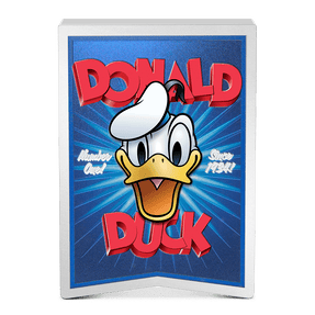 Disney Donald Duck 90th – #1 Since 1934! 5oz Silver Coin - Flat View.