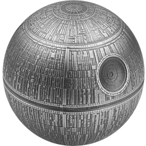 Embrace the extraordinary with our Death Star™ 300gm pure silver coin. Showcases the Death Star with wonderful intricacy. An antique finish adds a vintage elegance to the design. Only 1,000 available worldwide! - New Zealand Mint