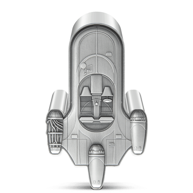 Star Wars™ X-34 Landspeeder™ 1oz Silver Coin - Flat View.