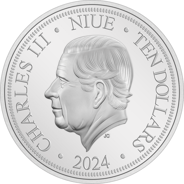Jody Clark effigy of His Majesty King Charles III $10 2024 Obverse.