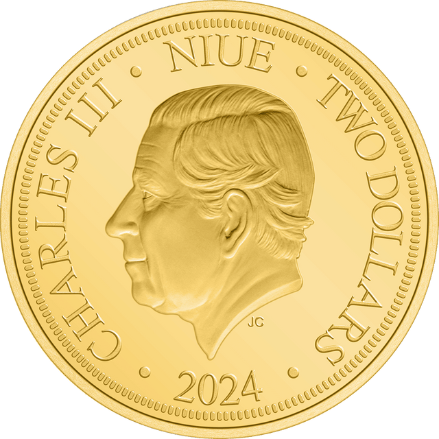 Jody Clark effigy of His Majesty King Charles III $2 2024 (Gilded Finish)