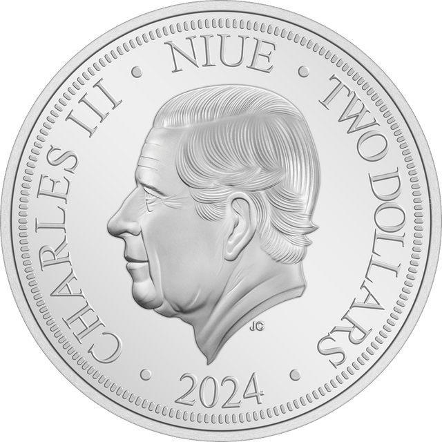 Jody Clark effigy of His Majesty King Charles III $2 2024 Obverse.