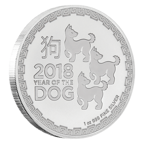 1oz Silver Bullion Coin Year Of The Dog Niue 2018