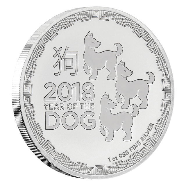 1oz Silver Bullion Coin Year Of The Dog Niue 2018