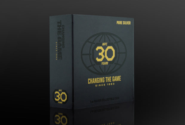 Custom packaging featuring the UFC® 30 years logo. Changing the game since 1993. 