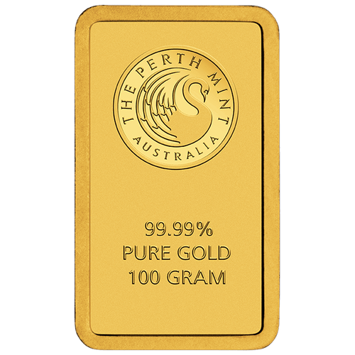 100g Gold Minted Bar Perth Mint - New Zealand Mint