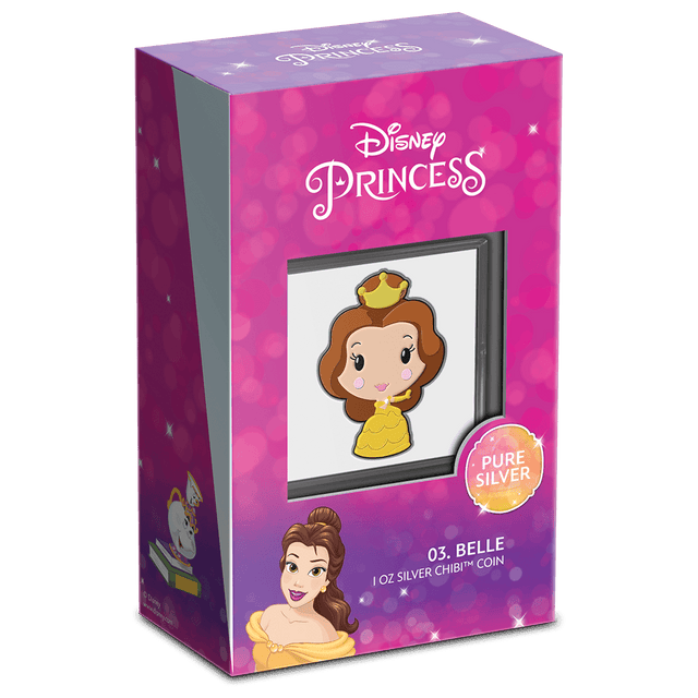 Disney Princess – Belle 1oz Silver Chibi® Coin - New Zealand Mint