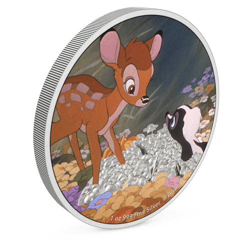 Disney Bambi 80th Anniversary – Bambi and Flower 1oz Silver Coin - New Zealand Mint