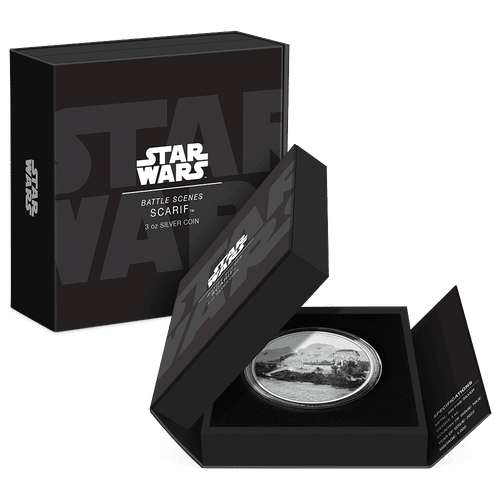 Star Wars™ Battle Scenes - Scarif™ 3oz Silver Coin - New Zealand Mint
