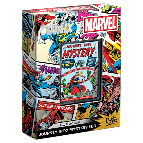 COMIX™ - Marvel Journey into Mystery #83 1oz Silver Coin Featuring Custom-Designed Outer Box With Brand Imagery.