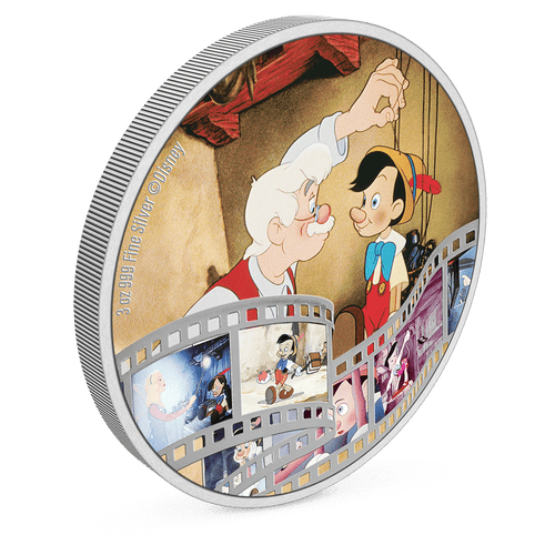 Disney Cinema Masterpieces - Pinocchio 3oz Silver Coin - New Zealand Mint