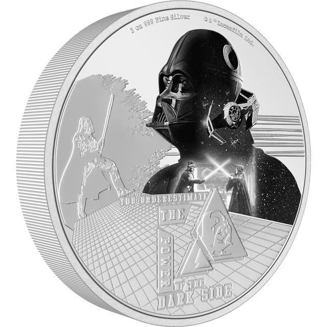 The visually stunning collectible highlights the Sith Lord™, including the first ever Star Wars Lightsaber duel. Detailed engraved motifs are featured along with one of his many iconic quotes - 'You underestimate the power of the Dark Side'. - NZ Mint