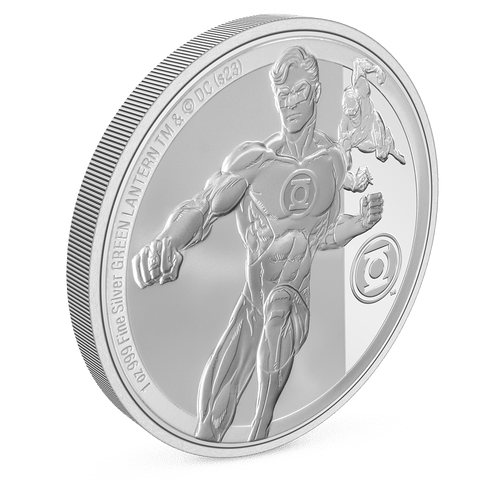 GREEN LANTERN™ Classic 1oz Silver Coin With Milled Edge Finish.