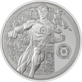 GREEN LANTERN™ Classic 3oz Silver Coin - Flat View.