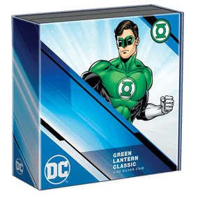GREEN LANTERN™ Classic 3oz Silver Coin Featuring Custom-Designed Outer Box With Brand Imagery.